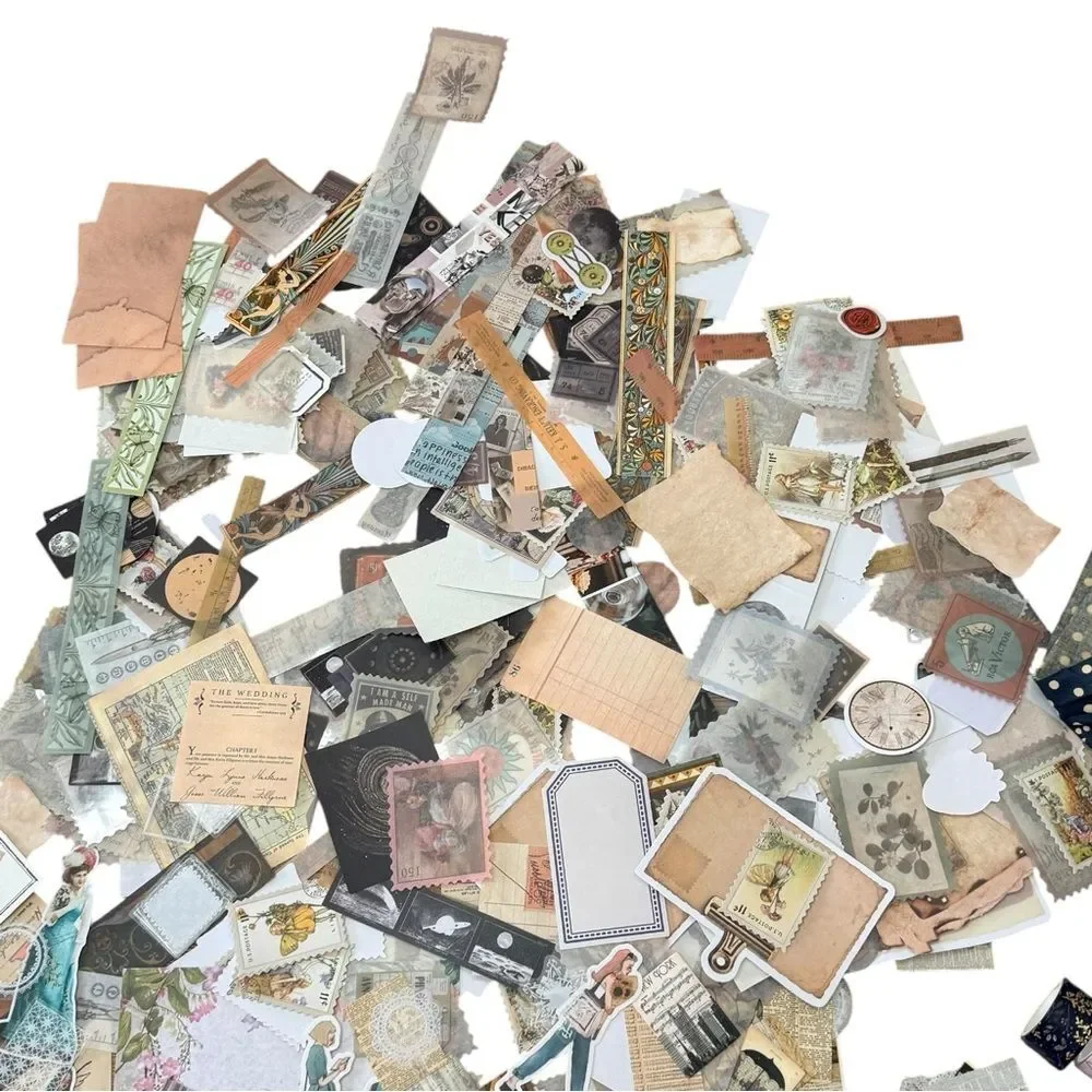 Junk Journal Bundle Assorted Crafting Scrapbook Supplies Stickers Ephemera.